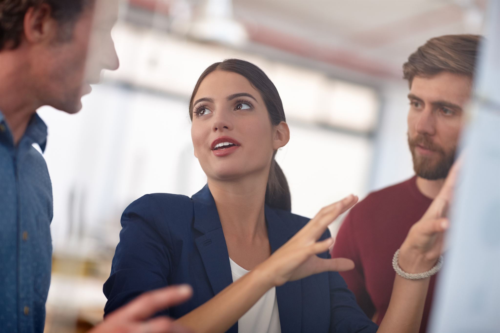 Professional consultant advising client on cybersecurity